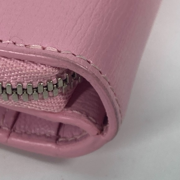 BALENCIAGA Compact Wallet, Zip, BB Logo, Bifold Leather, Light Pink, Women's,... - Picture 9 of 15